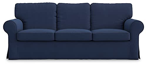 MASTERS OF COVERS Sofahusse Kompatibel mit IKEA Ektorp 3-Sitzer-Sofa, Ersatzbezug, Handgefertigt, 100% Baumwolle