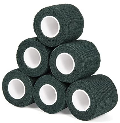 Sagafly 6 Rouleaux Bandage Autoadhésif Bande Cohesive 5cm x 450cm Cohésifs Sports Bande Elastiques Bandage Medical Vet Wrap pour Poignets Cheville Mains Pieds (vert foncé)