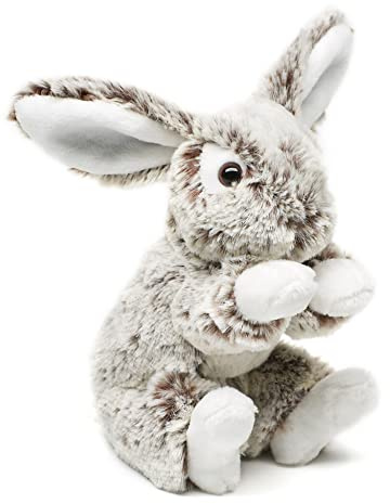 Uni-Toys - Hare med hängande öron, liten – mörkbrunmelerad – supermjuk – 15 cm (höjd) – plyschkanin – plyschdjur, gosedjur, gosedjur