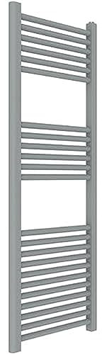 ERCOS Scaldasalviette Termoarredo Bagno Dimensioni 450x1200 MM Radiatore Bagno Colore Grigio Titanio , Attacchi da 1/2 Fornito Con Kit Montaggio