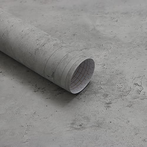 CiCiwind Selbstklebende Tapete Vintage Beton Optik Tapete 60×300cm Grau Klebefolie Betonoptik Wasserfest Selbstklebende Folie für Wand Tisch Möbel Küche Aufkantung Dekoration
