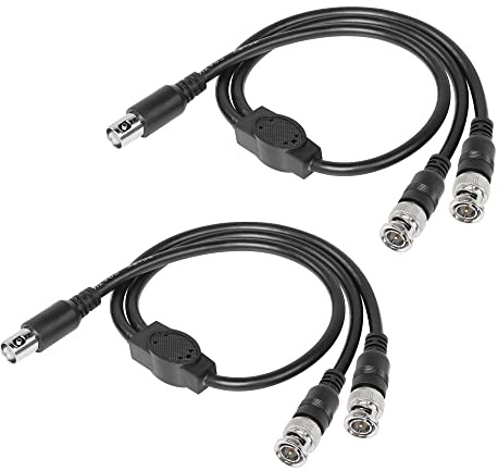SinLoon 2er-Pack BNC-Splitterkabel, BNC-Buchse auf zwei BNC-Stecker, Adapterkabel für CCTV-Überwachungskamera, Heimüberwachung, Closed-Circuit-TV-System(Female to 2 Male)