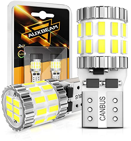 Auxbeam Upgraded 194 LED Bulbs White,400% Brighter Extremely Bright Canbus Error Free 168 2825 T10 W5W LED Light Bulbs for License Plate Lights Interior Lights Dome Map Light, 30-SMD, Pack of 2
