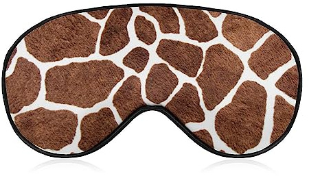 Lustige Schlafmaske für Damen und Herren, Tier-Giraffen-Druck, weiche Augenbinde, Augenmaske zum Schlafen, verstellbares elastisches Band, Verdunkelungs-Schlafabdeckung, Augenschutz für Reisen, Schl