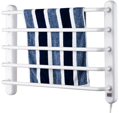 Scaldasalviette elettrico, 60 x 50 x 10 cm, asciugamano da bagno, bianco