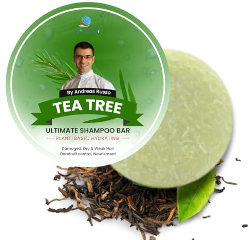 Tea Tree Solid Shampoo Bar – Deep Clean, Fresh Scalp – Long-Lasting, Plastic-Free, For Oily Hair & Itchy Scalp 60g