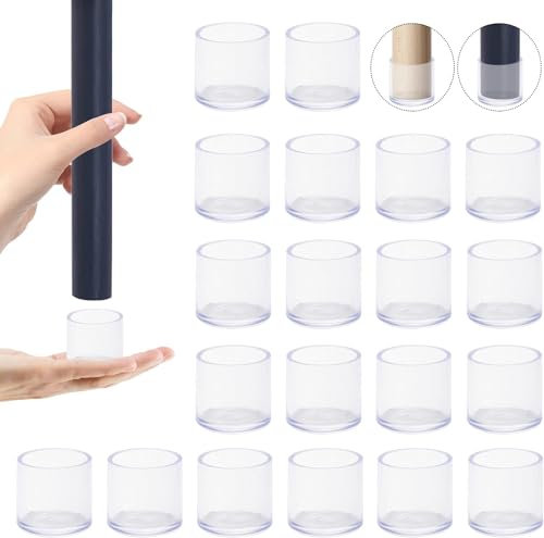 YJWZ 20 Stück Stuhlbeinschoner,16mm Transparente Silikon Stuhlbeinkappen,Stuhl Bodenschoner für Runde Stuhlbeine,Schutz Vor Kratzern und Lärm,Klein Stuhlkappen Stuhlbeinschoner für Hartholzböden