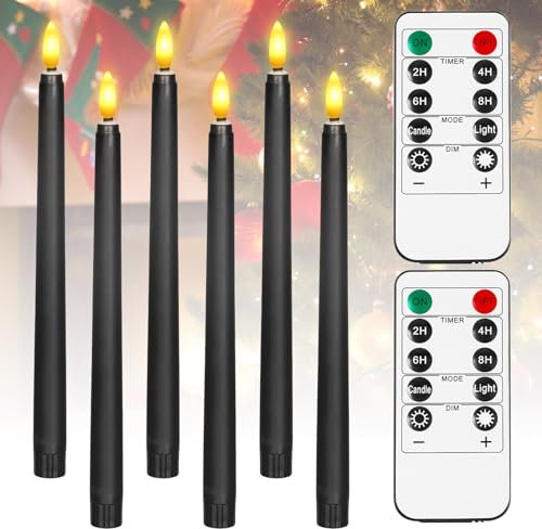 Bougies A LED,6 Pièces 28CM Bougies LED Avec 2 Télécommande,Bougies Sans Flamme,Bougies A Piles,Bougies Longues LED Pour Noël,Pâques,Fêtes,Décoration De Chambre,Mariage
