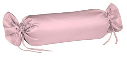 liebling Kissenhülle Nackenrolle Interlock Jersey 40 x 15 cm, Farbe rosé, Kissenbezug aus 100% Baumwolle, edler Glanz, waschbar 60 Grad, Ökotex 100