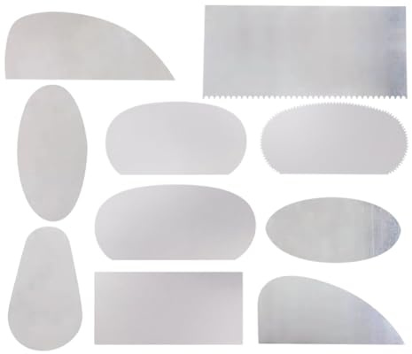 FSSTUD 10 Stück Edelstahl-Tonschaber Töpferei Ton Rippen Werkzeug Wellenschaber Metall Keramik Schaber Keramik Modellierung Cutter Skulptur Schaber Werkzeug für Handwerk
