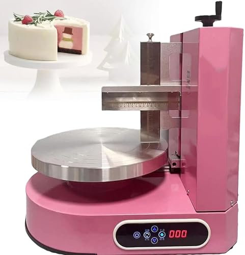 URJWAN Automatic Cake Smoother Polisher,Birthday Cake Baking Tools, Automatic Cake Edge Smoother Cake Smoother, Cream Decorating Bakeware Kitchen Cake Machine,Pink