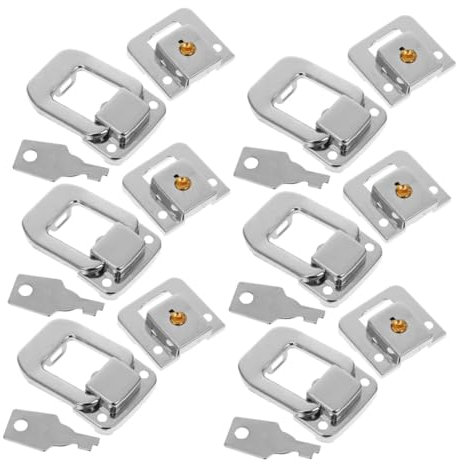HYTROVE 6pcs Toggle Catch Lock Wood Chest Box Buckle Lock Key Metal Safety Hasps for Suitcase Luggage Storage Briefcases Secure Closure