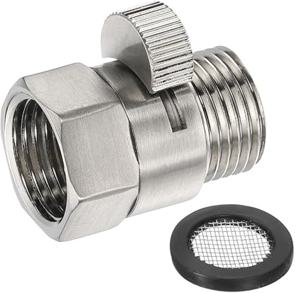 QUARKZMAN Duschkopf Absperrventil, 1 Stück G1/2 NPT Eckventil Wasserverteiler mit Gummidichtung Wasserstopper Dusche für Duschköpfe, Handbrausen, Brausearme - Nickel