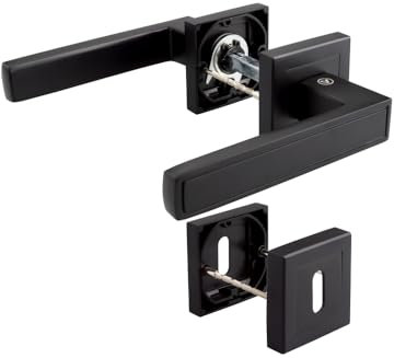 VERAMET Poignées de porte noires pour porte de chambre - Poignée de porte élégante - Poignées de porte intérieures élégantes pour porte de chambre