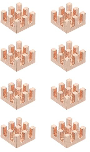 PATIKIL 8 Pc Dissipatore Di Calore In Rame 7x7x4mm Dissipatore Di Calore | Radiatore, Per Computer A Scheda Singola Chip CPU Transistor Di Potenza FET IC Amplificatore Di Potenza