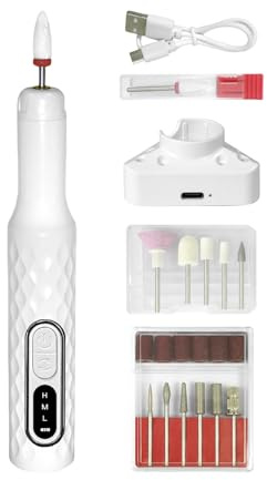 Kit de de uñas eléctrica - Fresadora eléctrica inalámbrica de uñas - 3 niveles de velocidad ajustables, 15000 rpm Herramienta de manicura para pulir, moler y dar forma para el hogar, viajes
