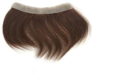 Parrucca uomo Toupet for Männer mit Stirnhaaransatz, Echthaarhaut, PU-Haarteile for Männer for Ersetzen zurückweichender natürlicher Haarlinien, 150 Dichte, Braun Parrucca(2x16 cm)