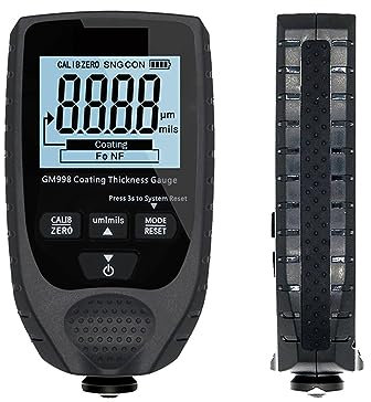 Paint Thickness Gauge, Car Paint Coating Thickness Gauge Car Paint Electroplate Metal Coating Thickness Tester Meter 0-1500um Fe & NFe Probe(Black 1)
