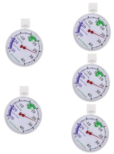 Ipetboom Lot De 5 Thermomètres Analogiques Pour Réfrigérateur Et Congélateur En Plastique