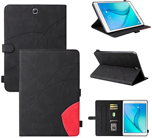 Resa med surfplatta Pu Läder Smart Tablet Väska, Fällbart Standfodral, Automatisk Sleep/Wake Function Tablet Väska till Samsung Galaxy Tab En 9,7 (SM-T550, SM-P550) Surfplatta skydd(Siyah)