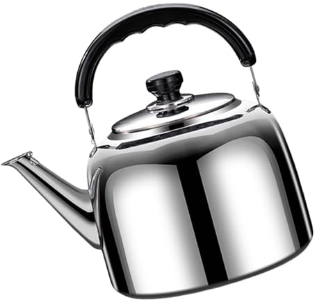Tetera segura y de acero inoxidable con silbato fuerte, hervidor de gran capacidad para uso en cocina, suministros de camping, tetera con silbato automático