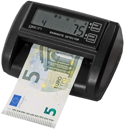 Detector Billetes Falsos UV, MG, IR Multipunto - Aprobado por el BCE - Funciona como Contador de Billetes - 0,5 Segundos por Billete - Multidivisa EUR/GBP/USD - Pantalla LED - Conexión PC/Impresora