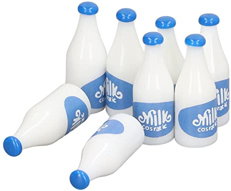 Fdit Set di Bottiglie per il Latte per Casa delle Bambole con Dettagli Realistici per Casa delle Bambole in Scala 1:6, Accessori Impermeabili e Accattivanti, Regali Perfetti per (#12)