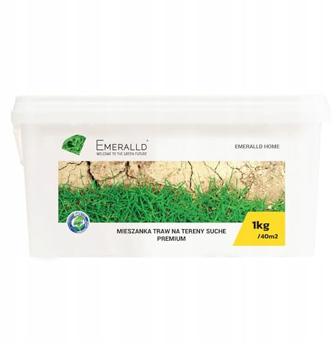 Emeralld Premium Rasensamen für trockene Böden 1 kg | Trockenheitsresistente Grasmischung mit Festuca arundinacea, Lolium perenne & Poa pratensis | Schnelle Keimung, dichte Grasnarbe & robuste Regener