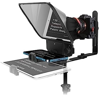 Teleprompter, Universeller Teleprompter for Smartphone Tablet PP bis 11,9 Zoll mit kabelloser Fernbedienung und exklusiv