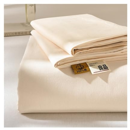 Bettlaken ohne Gummizug Baumwolle 120x230cm bis 245x270cm Bed Sheets Betttuch ohne Gummi und Laken Bedsheets ultraweiche(Beige,160x230CM)