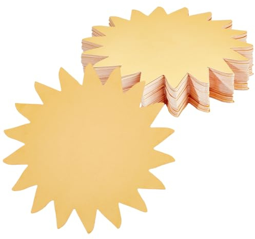 SOFPLATE 100 stycken solformade pappersutskärningar 4 cm dekorativa guldgul solsken kartong stansdelar klassrumsdekoration för anslagstavlor affischer sommarväggfester pysselprojekt hemma och i skolan