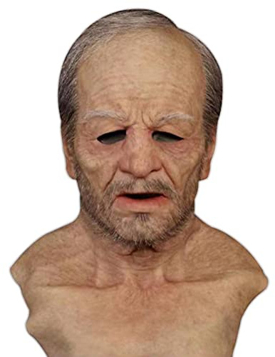 Generico Maschera in lattice realistica rugosa per anziani viso completo Halloween originale di alta gamma