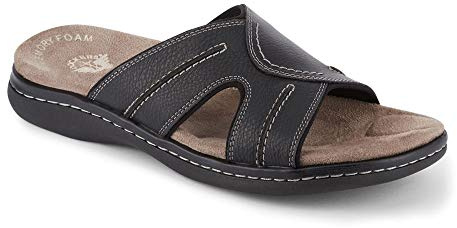 Dockers Sunland Mens Slides Casual Slide Sandals for Men, Black, 11