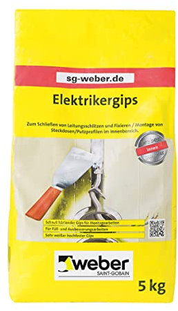 WEBER | Elektrikergips 5 kg | schnell härtend, abbindend & sehr weiß | für den Innenbereich | Baugips Modellgips Hobby Gips