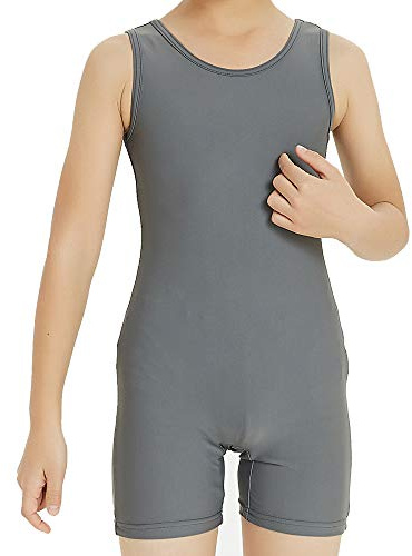 Boy's Gymnastics Unitard Toddler Ballet Dance Practice Atheletic Competition Training Leotard Gray,LC
