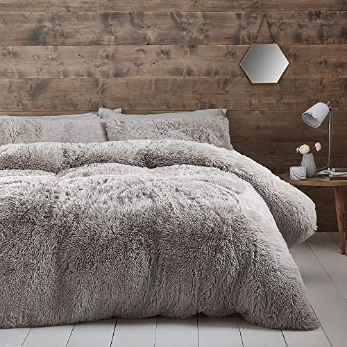Catherine Lansfield - Set copripiumino per letto matrimoniale, colore: argento