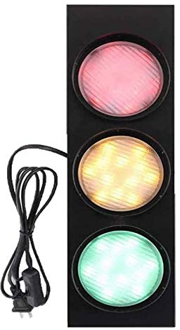 VOMI Ampel Lampe Wandleuchte Bar Cafe Verkehrszeichen LED Wandlampen Retro Industrieller Schilder Innen Wandspot Lampe Rot Grun Gelb Tricolor mit Fernbedienungs Schalter, Aus Eisen und Glas 5W*3 (E)