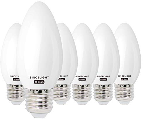 SINCELIGHT LED-Glühbirnein Kerzenform mit E27-Sockel (ALL-BEAM-Serie) Omnidirektionale Golf-Kleinbirne, 3W / 250 lm/Warmweiß 2700K / E27, Nicht Dimmbar, 6 Stück