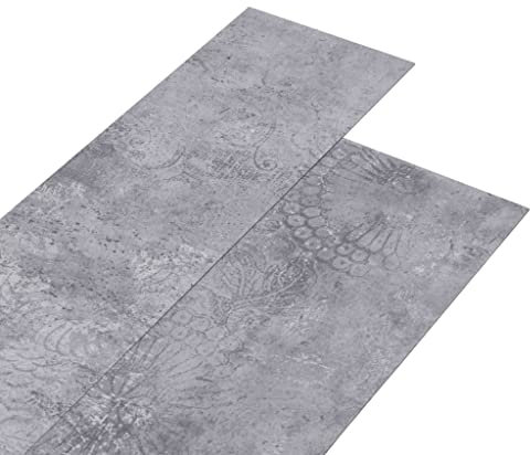 vidaXL PVC Laminat Dielen Selbstklebend Vinylboden Vinyl Boden Planken Bodenbelag Fußboden Designboden Dielenboden 5,02m² 2mm Zement-Grau