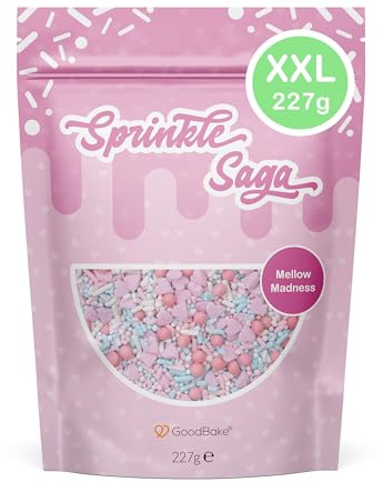 GoodBake Zuckerstreusel Mellow Madness 227g – bunter Streusel-Mix mit Dinos – essbare Streusel Tortendeko für Muffins, Cupcakes, Cakepops & Waffeln
