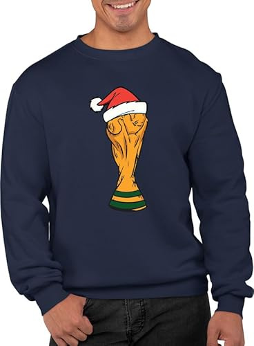 Santa Hat Football Champions World Cup Trophy Funny Kids Xmas Adults Unisex Ugly Christmas Theme Xmas Jumper Xmas Sweatshirt Adults Unisex Sweater Christmas