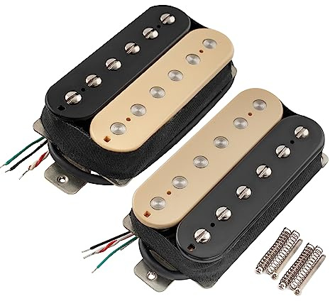 Artec HBA115 Alnico 5 Ungedeckt Tonabnehmer Pickups Set für E-Gitarre, Zebra | Unbedeckt, Halsbrücken-Tonabnehmer,
