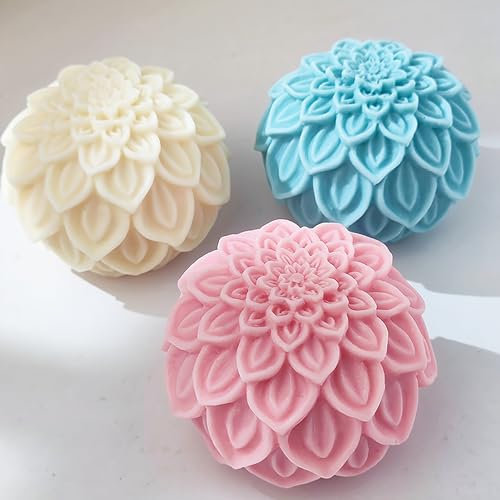 Lotus-Kugel-Kerzenform, Lotusblüte, Pfingstrosen, Kugelform, Blumengießform, Kunstharz, Silikonform für Kerzen, Heimdekoration, Kerzenherstellung, 3D-Tierform, Tonform