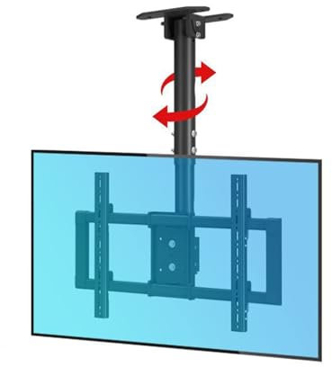 QICBYING Adjustable Ceiling TV Mount Bracket, Full Motion 360 Deg Rotation Tilt Swivel TV Mount, Tilt and Rotatable TV Stand, Fits 39-85inch TVs, Max VESA 600x400mm, with Loading 176 Lbs