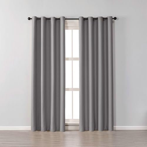 Bishilin Vorhänge Blickdicht 2er Set 102x160CM, Verdunklungsvorhänge mit Ösen Dunkelgrau Modern Einfarbig Gardinen Verdunkelnd Schlafzimmer Kinderzimmer Jugendzimmer