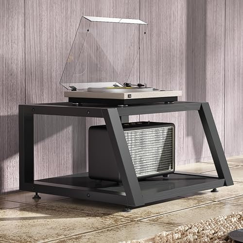 Stereokabinett 2/ 3/ 4 Etagen Stereoschrank Möbel mit rutschfesten Füßen, Verstellbarer Eck-TV-Ständer/Audio-Video-Geräteregal, Wasserdichtes Regal für elektronische Geräte(Color:Black,Size:2-Tiers)