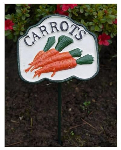 Metal Vegetable Markers Plants Labels Garden Decoration Sign Outdoor Ornament Veg Tags Heavy Duty (Carrots)