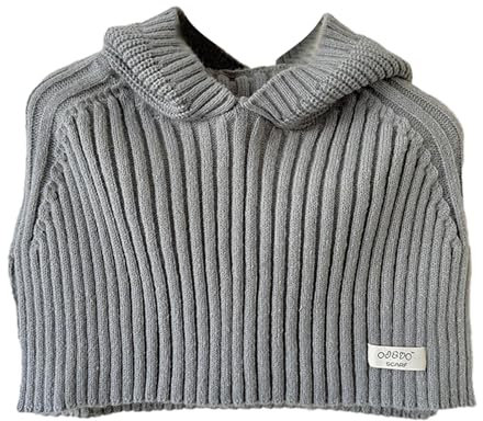Jiqoe Winddichte Einfarbige Kapuzenschal Mütze Weiche Strick Winterpullover Mütze Verdickt Wärmer Zubehör Teenager Winter