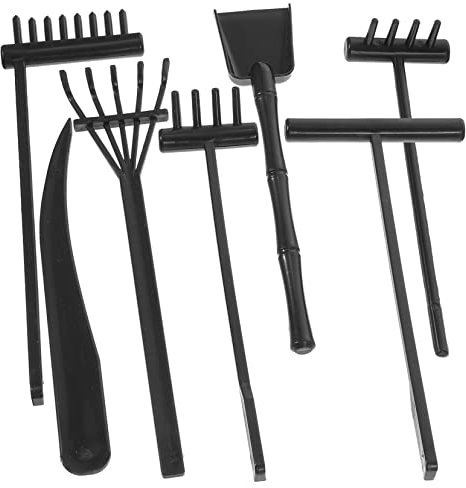 BCOATH Zen Garten Rechenset 7 Stück Aus Kunststoff Sandkasten Kleiner Rechen Für Meditation Und Gartendekoration Leichtes Zen Gartenzubehör Für Zimmer Und Teehaus
