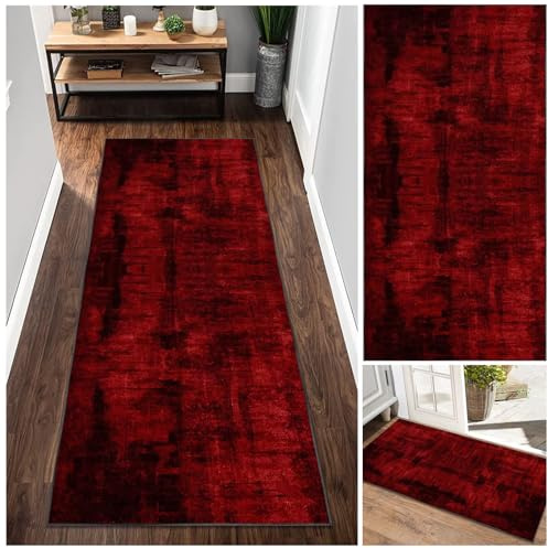Tehocwiz Teppich Läufer Flur Küche 60 x 250 cm rutschfest Waschbar Bunter Modern, Kücheläufer Teppichläufer Polyester Meterware Anpassbar Teppich für Schlafzimmer, Küche, Wäscherei, Eingang